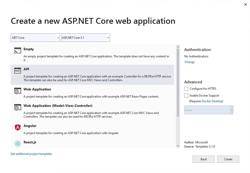 Create an ASP.NET Core Web Application Configure for HTTPS